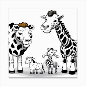 Giraffe Family Canvas Print