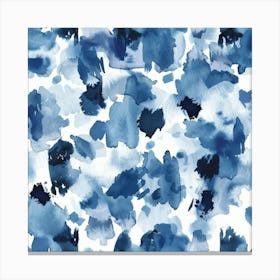 Blue Watercolor Splashes 5 Canvas Print