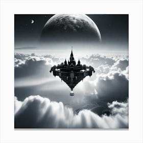 Spaceship In The Clouds Canvas Print