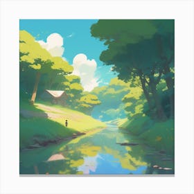 River In The Forest 46 Canvas Print