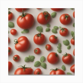 Tomatoes And Leaves Canvas Print