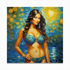 Woman In A Bikinighj Canvas Print