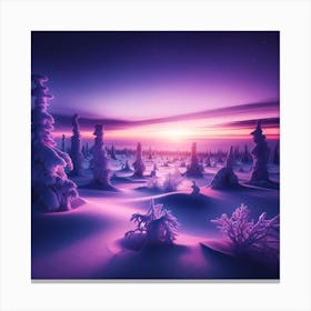 Purple Snowy Landscape Canvas Print
