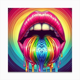 Psychedelic Lips Canvas Print