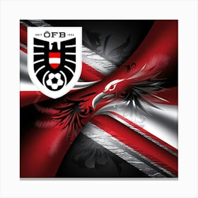 Austria National Football Team Logo Wall Art 3 Canvas Print