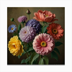 Dahlias 1 Canvas Print