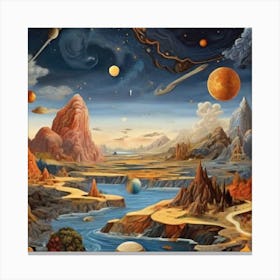 Space Landscape Canvas Print