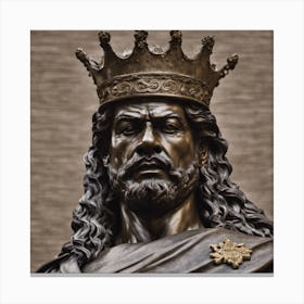 731459 Bronze Statue Of A King, With Regal Attire, A Crow Xl 1024 V1 0 Canvas Print