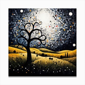 Tree In The Night Sky 3 Canvas Print