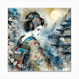 Creative Geisha Illustration 64 Canvas Print