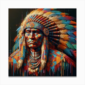 Native American graffiti chief  Canvas Print