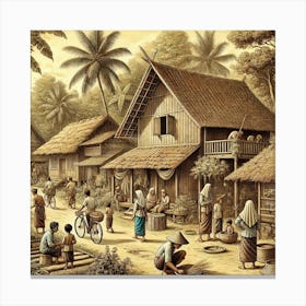 "Life in an Indonesian Village, 1930s" Stampe su tela