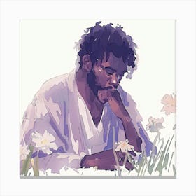 Jesus In The Field Canvas Print