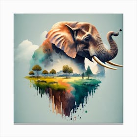 Elephant Painting 1 Canvas Print