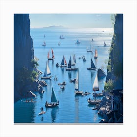 Cliffs And Sails Canvas Print