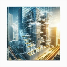 Futuristic Cityscape 54 Canvas Print