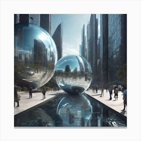 Futuristic Cityscape 91 Canvas Print