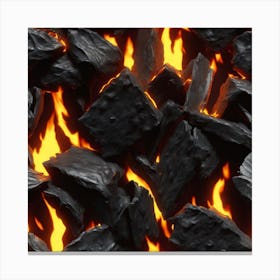 Black Coal On Fire Canvas Print