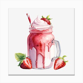 Strawberry Milkshake 28 Canvas Print