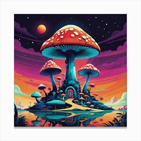 Psychedelic Mushrooms Canvas Print