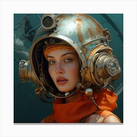 Richardvachtenberg 8000 Years Woman Facewith A Cosmonaut Helmet D8b9dfcd 2980 450a 85af 745a44fcca1a Canvas Print