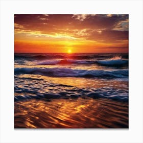 Sunset On The Beach 544 Canvas Print