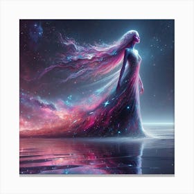 Beautiful Woman In Space 1 Canvas Print