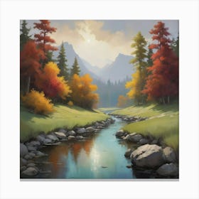 Autumn River art print Canvas Print