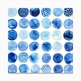 Blue Watercolor Circles 2 Canvas Print