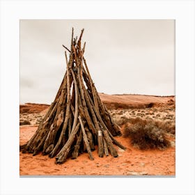 Wooden Tipi Square Canvas Print