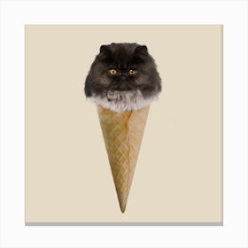 Kitty Ice #2 Square Canvas Print