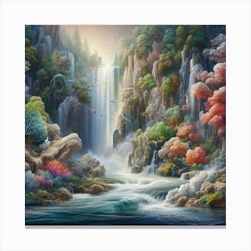 Waterfall In The Forest Canvas Print