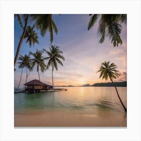 Sunset At The Beach 1 Canvas Print