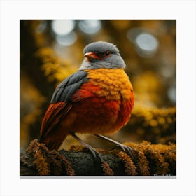 Bird Perched On A Branch 1 Canvas Print