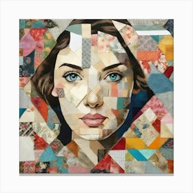 Collage Portrait Of A Woman Canvas Print