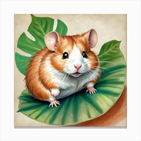 Hamster On Leaf 5 Canvas Print