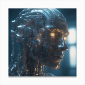 Cyborg Head Canvas Print