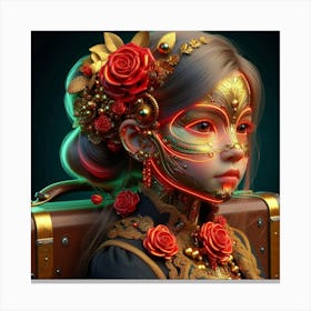 Girl With Roses 2 Canvas Print