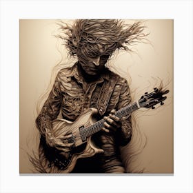 Man Becomes An Electric Guitar Canvas Print