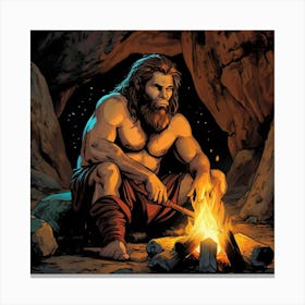 Prehistoric Caveman Canvas Print