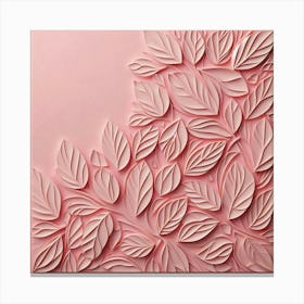 Abstract Leaves On A Pink Background Canvas Print