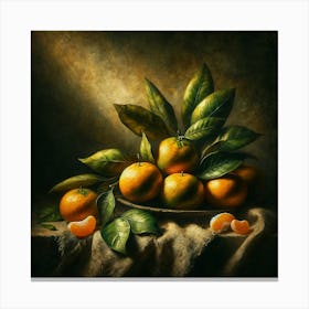 Oranges In A Bowl Canvas Print