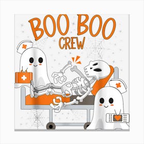 Boo Boo Crew Ghost Doctor With Paramedic Emt Nurse Halloween Canvas Print