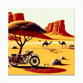 Mauritania, finding shade in the desert. Vintage Canvas Print