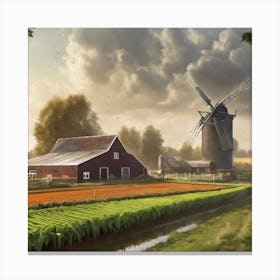 Windmill In The Countryside Canvas Print