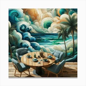 Epoxy resin art in landscape Abstract Painting Canvas Print