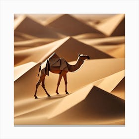 Camel In The Desert Canvas Print