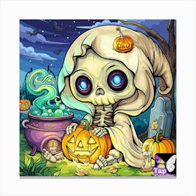 Halloween Skeleton Canvas Print