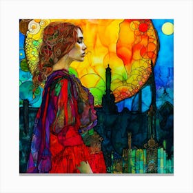 Gazing Off - Woman Gazing Out Canvas Print