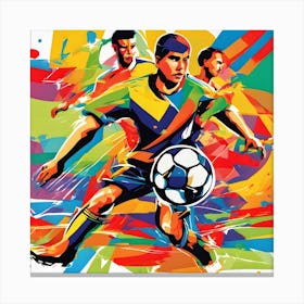 Soccer Players In Action Canvas Print